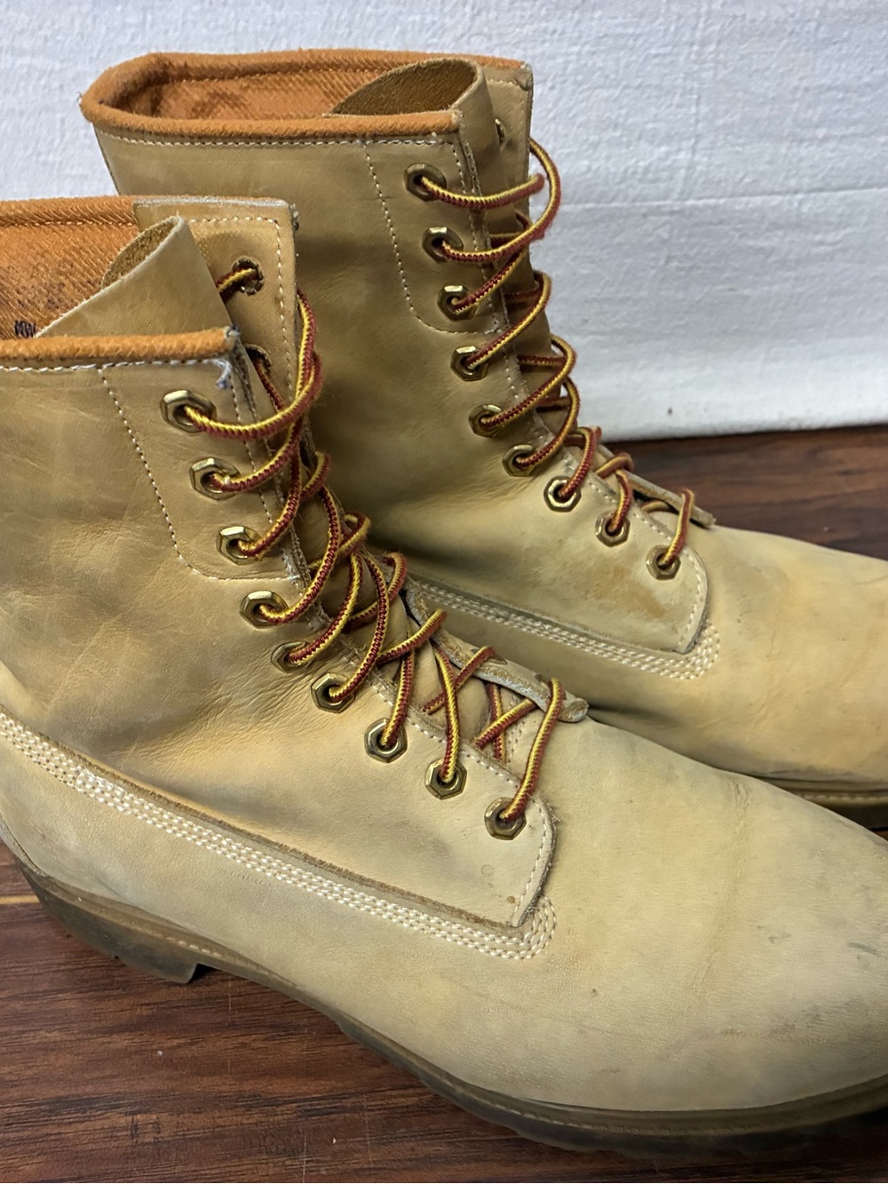Vintage Timberland 8” Work Boots Wheat Leather Men’s 11 Made in USA